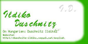 ildiko duschnitz business card